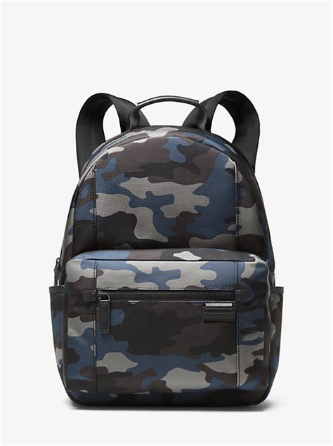 michael kors mens travis ballistic nylon backpack bookbag 298 black|Travis Camouflage Nylon Backpack .